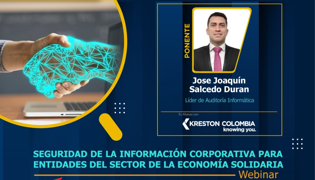 La UAEOS participó en el webinar de Seguridad de la Información Corporativa organizado con Quindío Solidario 