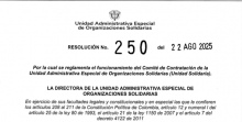 La Unidad Solidaria expidió la Resolución 250 de 2025