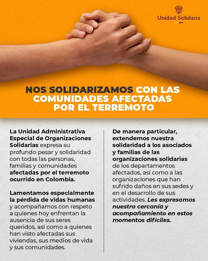 La Unidad Solidaria expresa su solidaridad con las comunidades afectadas por el terremoto