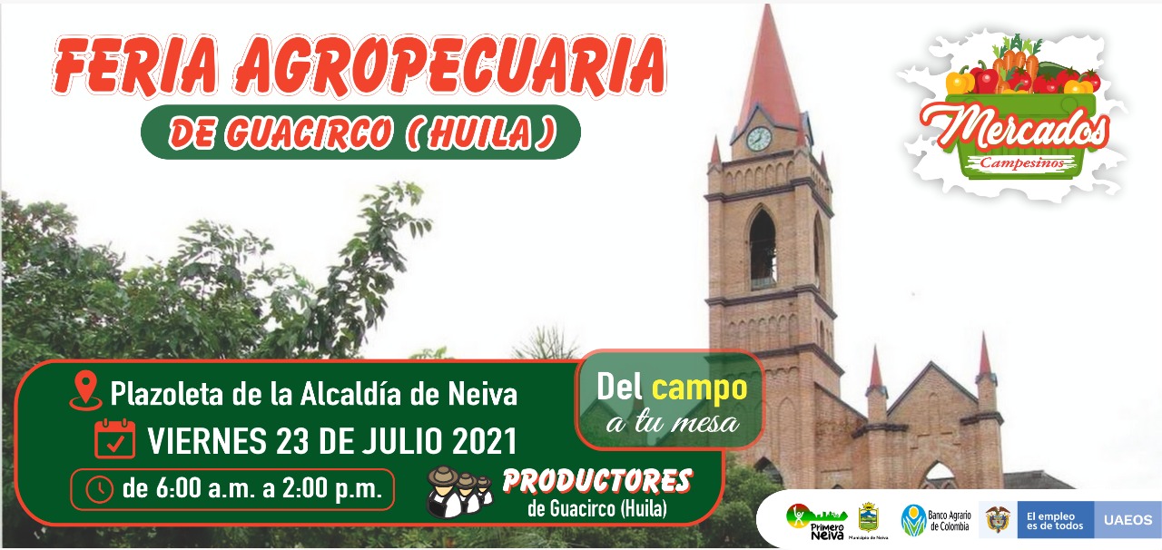 La UAEOS invita a participar en la Feria Agropecuaria de Guacirco, Huila La UAEOS invita a participar en la Feria Agropecuaria de Guacirco, Huila