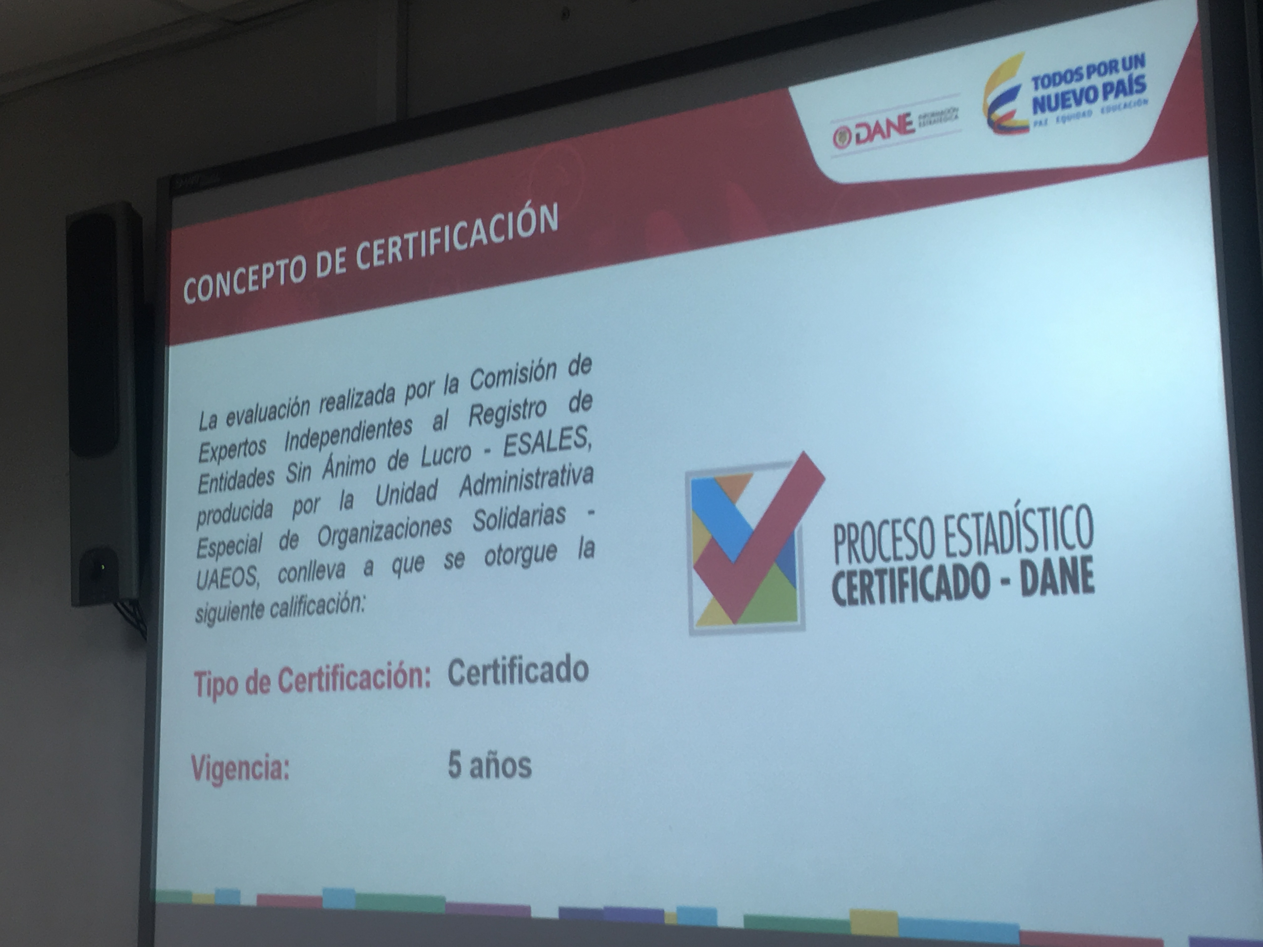 DANE certifica como estadísticas oficiales las generadas por la Unidad Administrativa