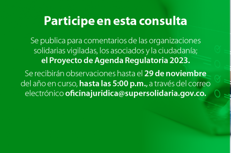 Supersolidaria publica la Agenda Regulatoria Supersolidaria publica la Agenda Regulatoria