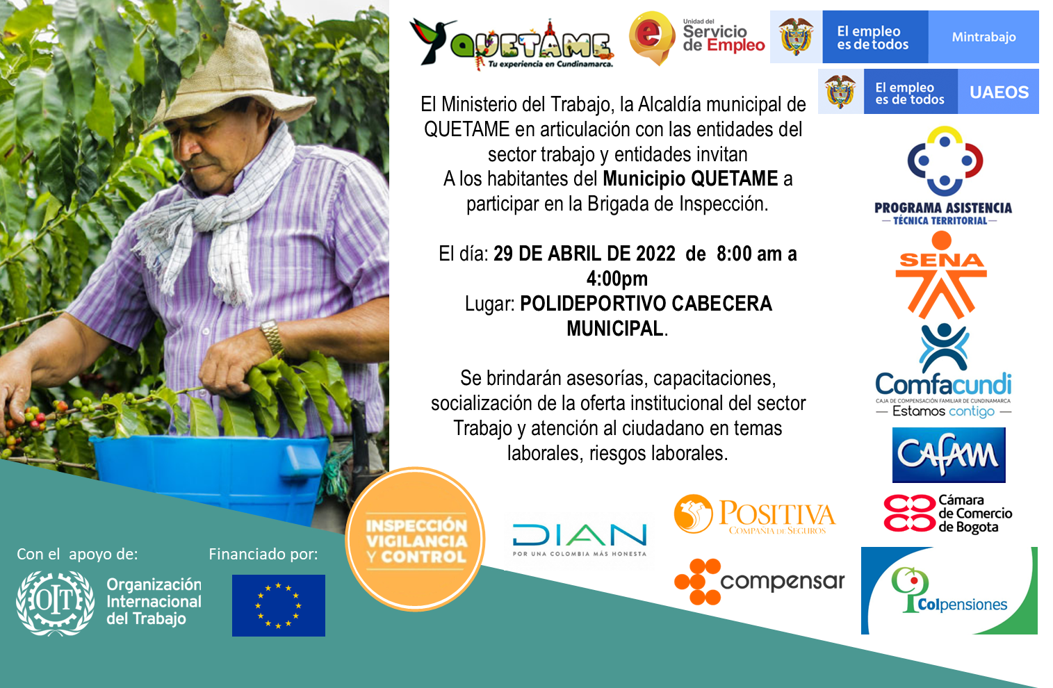 La UAEOS participará en Brigada de Inspección de MinTrabajo en Quetame, Cundinamarca La UAEOS participará en Brigada de Inspección de MinTrabajo en Quetame, Cundinamarca
