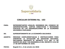 Organizaciones solidarias podrán brindar apoyo financiero a afectados por la emergencia