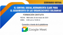 Confecoop realizará el seminario: Control social, herramienta clave para el seguimiento de las organizaciones solidarias